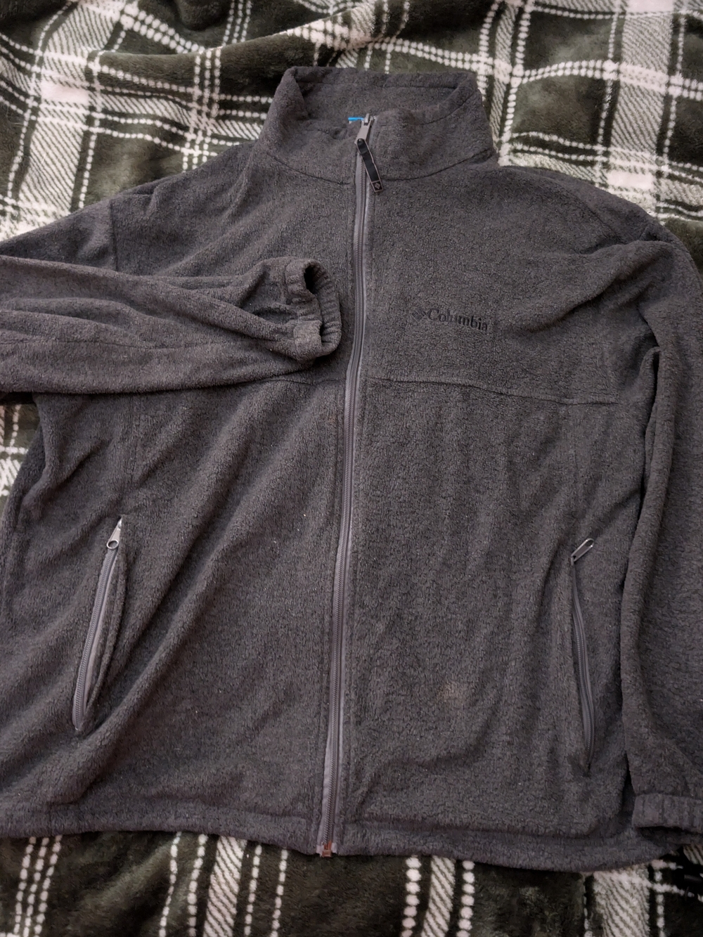 Columbia Grey Full-Zip Fleece Jacket